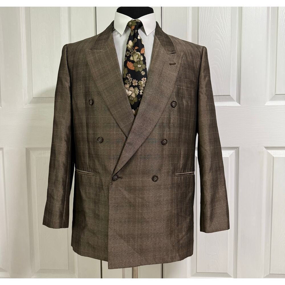 Gino Cappeli Designer Collection Double Breasted Blazer Jacket Size 42L